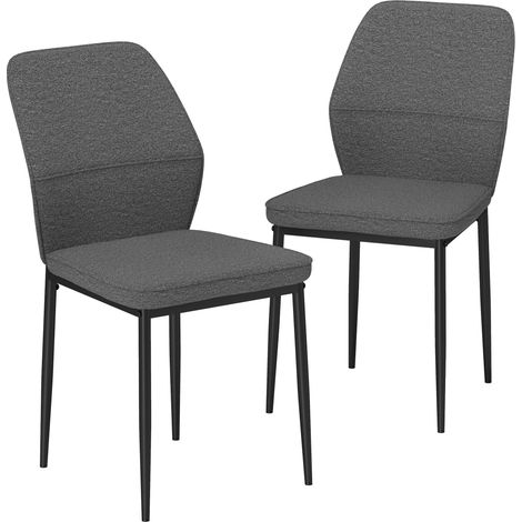 GOLDFAN Set of 4 Fabric Dining Chairs,  Metal legs with Soft Paded Chairs for Home