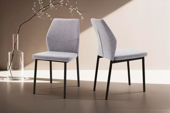 GOLDFAN Set of 4 Fabric Dining Chairs,  Metal legs with Soft Paded Chairs for Home